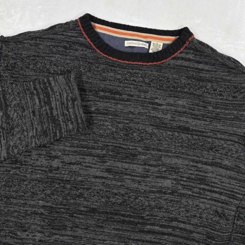 Carbon 2 Cobalt Mens XL Wool Rabbit Blend Crewneck Sweater Charcoal Grey